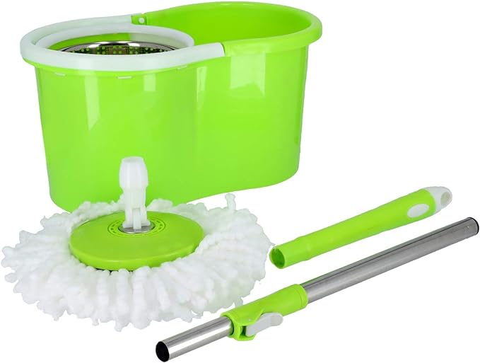 Mopa y balde cubeta trapeador con centrifuga verde
