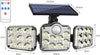 Foco solar triple con panel control remoto y sensor de movimiento
