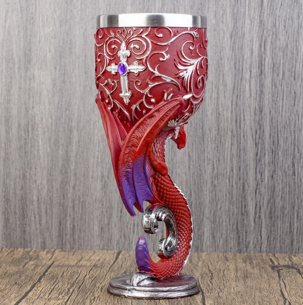 COPA FIGURA DRAGON RESINA ACERO INOX A-95