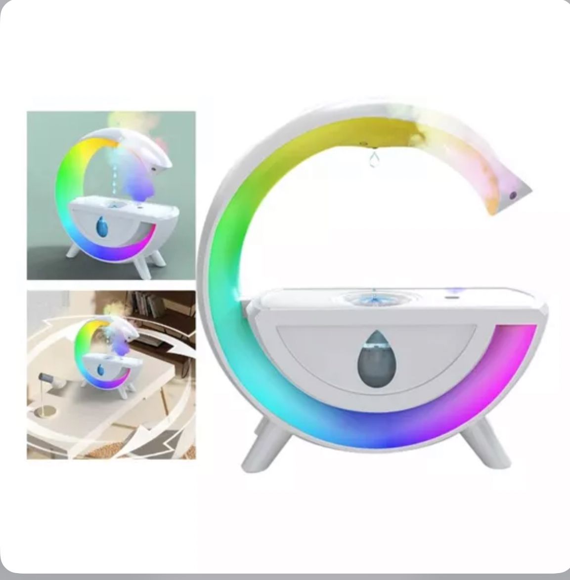 Humidificador De Goteo De Agua Antigravedad Con Luz Rgb